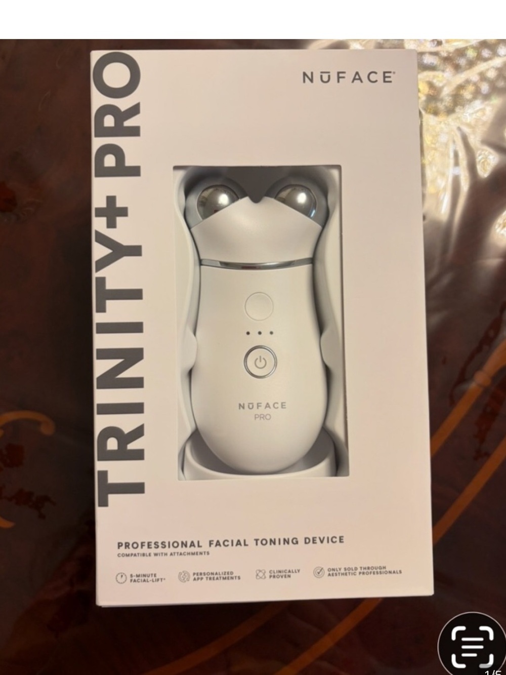 NuFace Trinity+ PRO Facial Toning Device - White & Silver